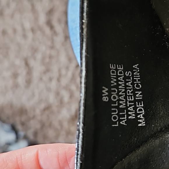 Madeline Stuart Wedge Pump Open Toe Shoes Size 8W Black - Picture 6 of 12